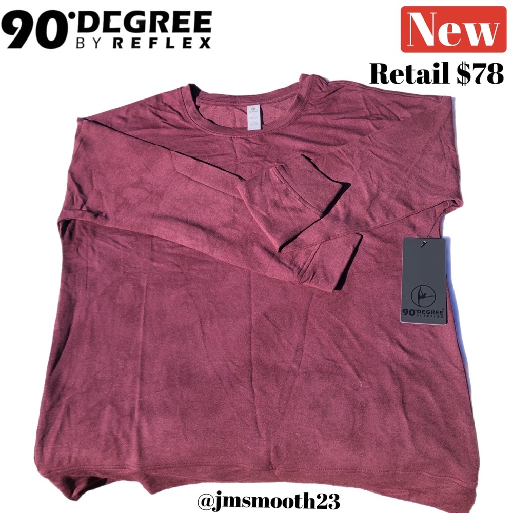 🆕 90 degree by reflex modal sweatshirt deep, red size large
